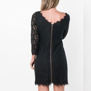 DIANE VON FURSTENBERG ~ Black “Zarita” Lace Dress w/Full Length Back Zipper~Sz 4